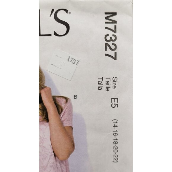 McCalls Pattern Misses Asymetrical Pullover Tops Size E5 14-22 M7327 UNCUT - Picture 2 of 3